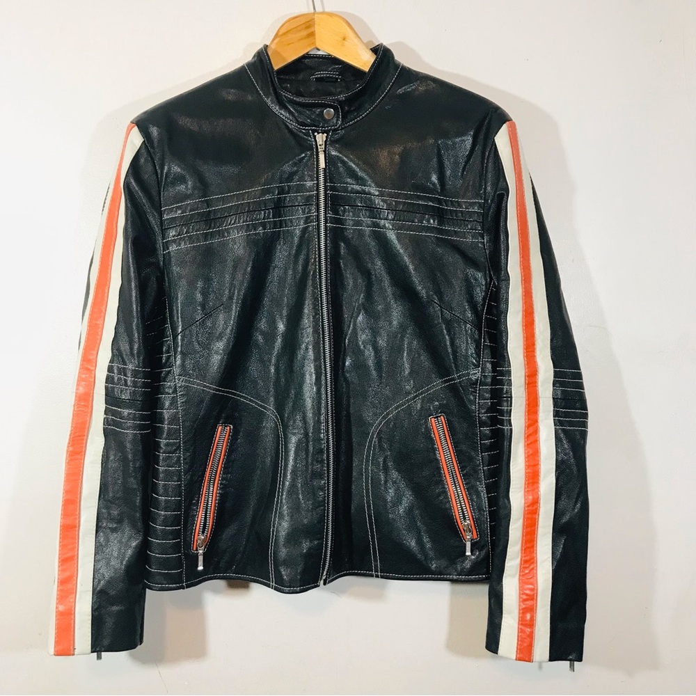 90s motorcycle leather jacket new